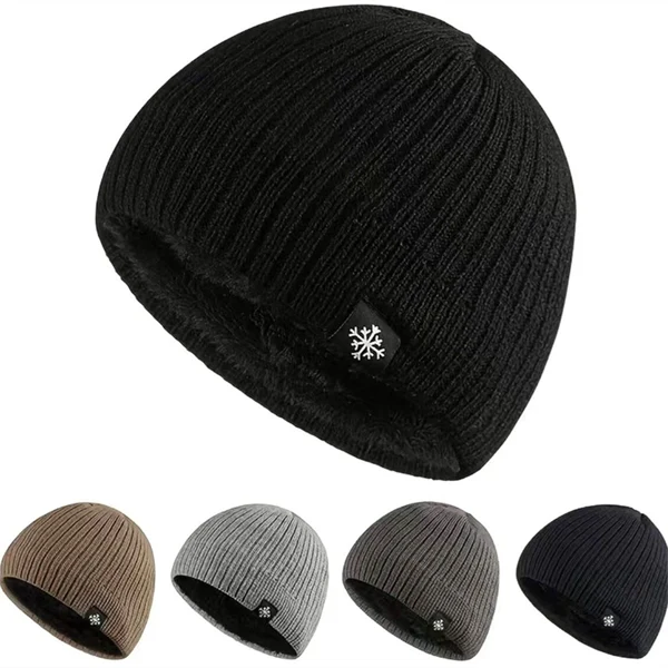 Winter Knit Beanie for Men & Women – Thick Fleece-Lined Slouch Hat, Warm Soft Cap for Cold Weather