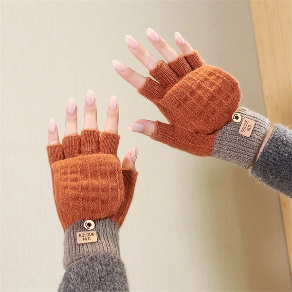 Winter Knit Touchscreen Gloves – Thick Fleece Lined Warm Gloves for Men & Women, Cold Weather Cycling & Outdoor Use