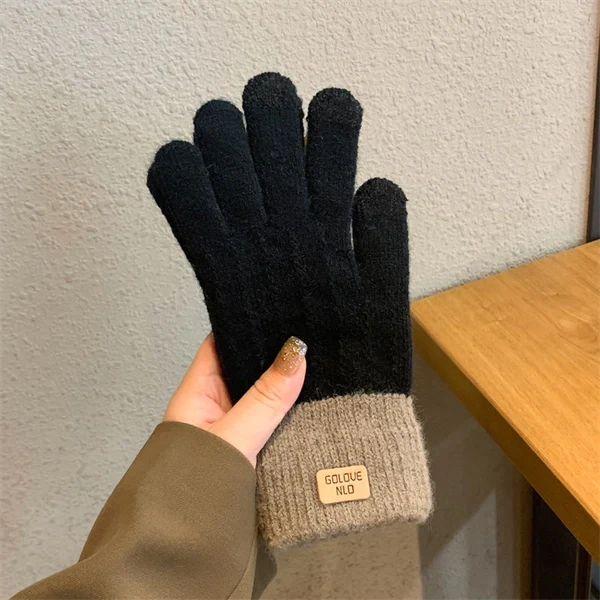 Winter Knit Touchscreen Gloves – Thick Fleece Lined Warm Gloves for Men & Women, Cold Weather Cycling & Outdoor Use