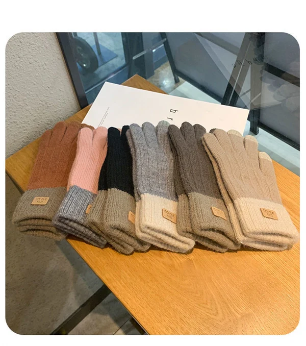 Winter Knit Touchscreen Gloves – Thick Fleece Lined Warm Gloves for Men & Women, Cold Weather Cycling & Outdoor Use