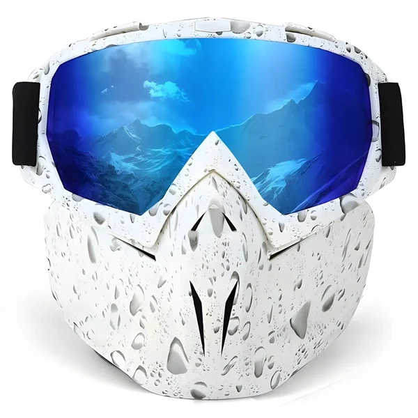 Winter Sports Face Mask with Anti-Fog Goggles - Windproof & UV Protection