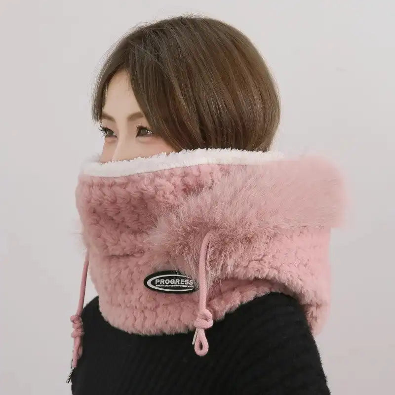 Women's 3-in-1 Fleece Balaclava - Winter Hat with Built-in Neck Gaiter & Face Mask for Skiing, Cycling, and Outdoor Sports