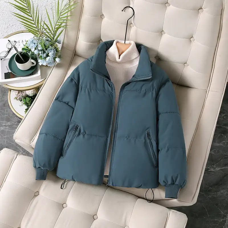 Women's Casual Cropped Warm Puffer Jacket