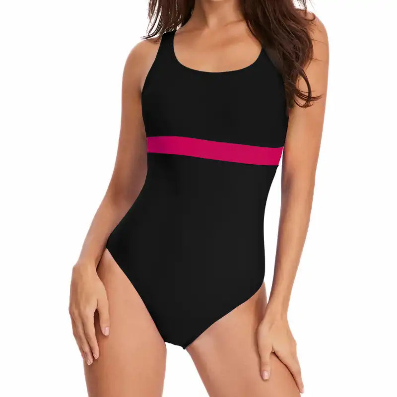 Women's Colorblock Backless Sport Swimsuit with Padded