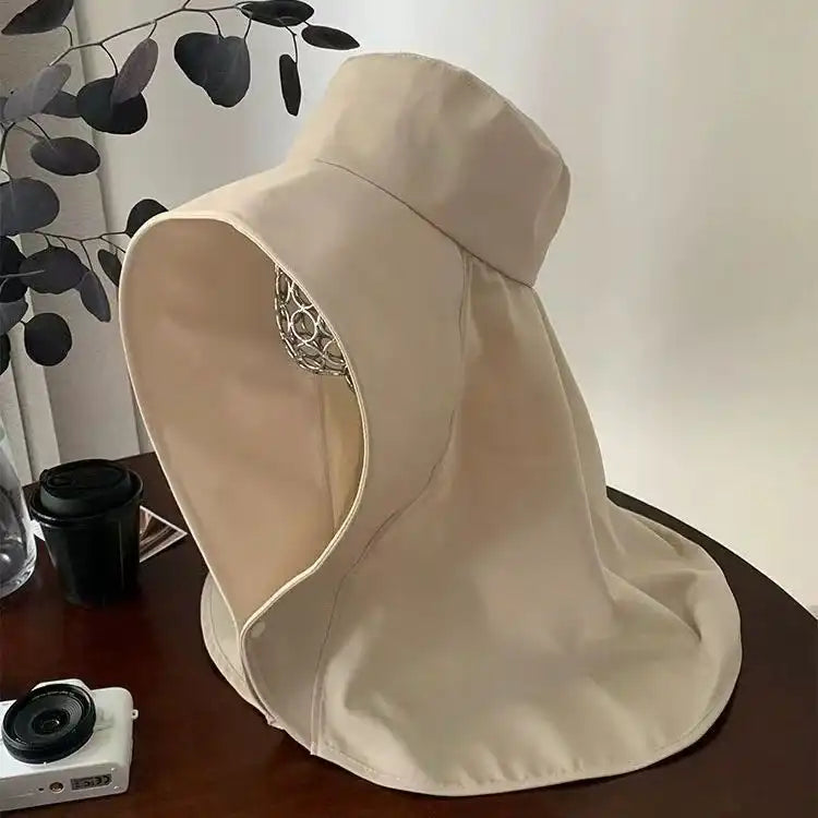 Women's Fashion Wide Brim Sun Hat with UV Protection & Neck Cover for Outdoor, Beach, Summer