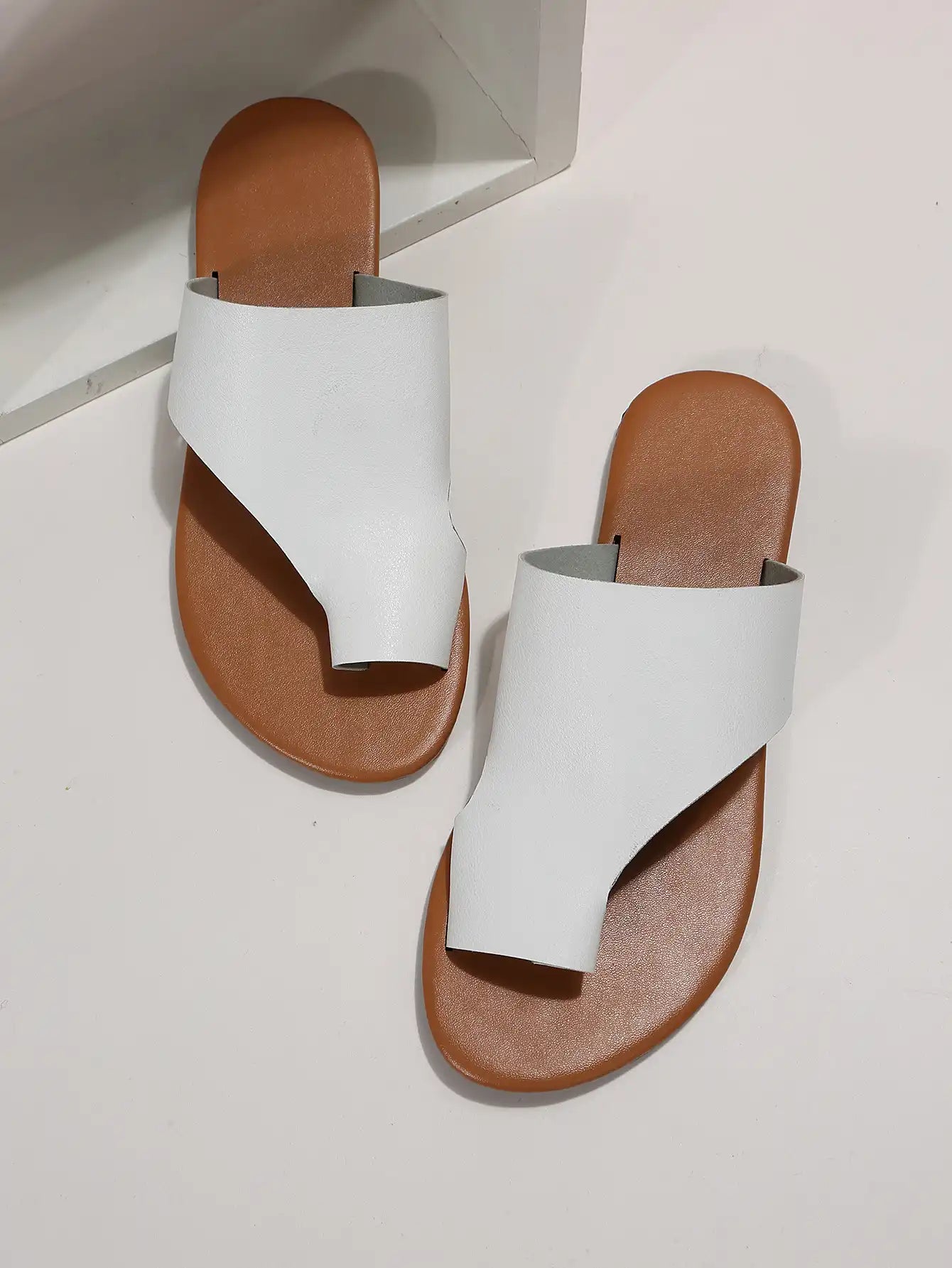 Women's Flat Boho Leather Mule Slippers - Breathable Flip Flop Sandals