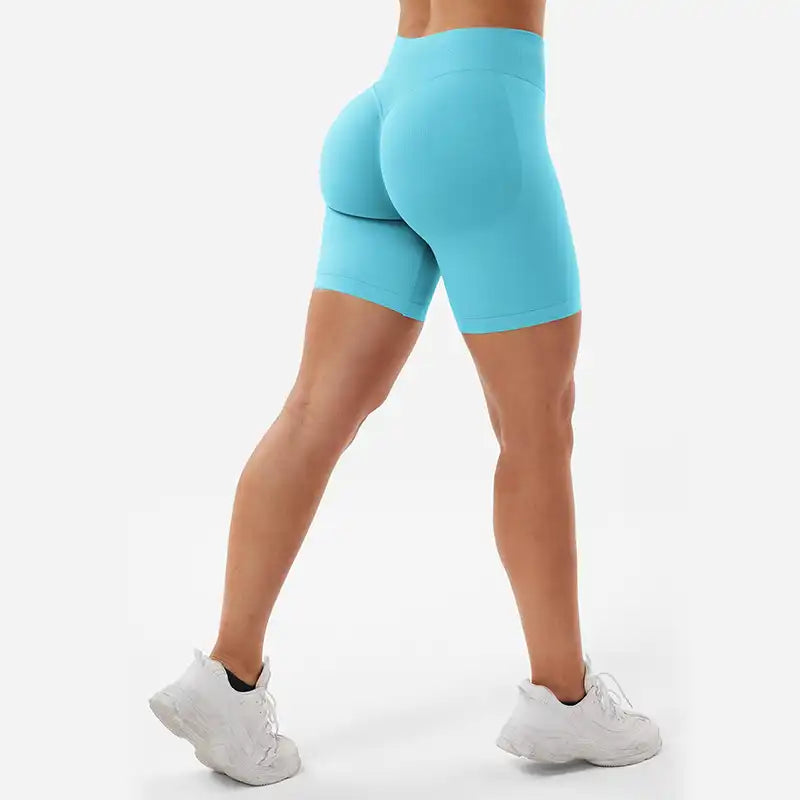 Women's High-Waisted Seamless Running Shorts - Quick-Dry Yoga & Cycling