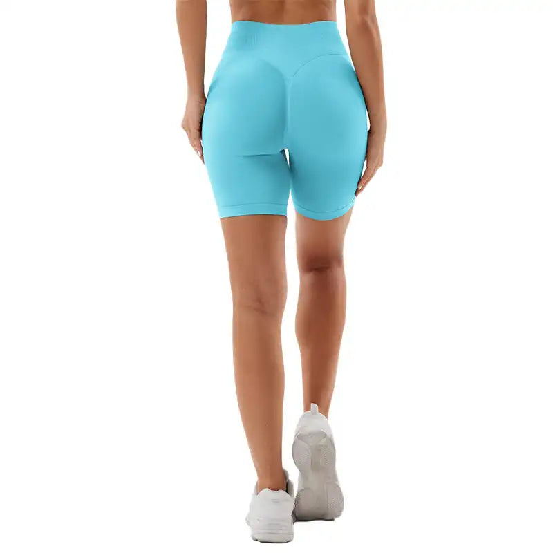 Women's High-Waisted Seamless Running Shorts - Quick-Dry Yoga & Cycling