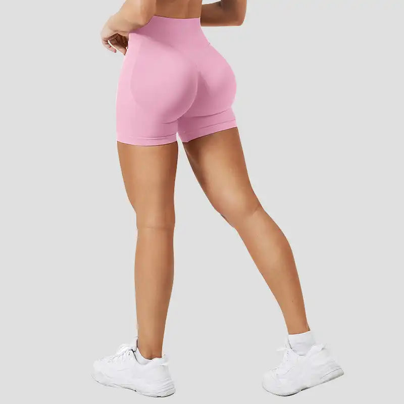 Women's High-Waisted Seamless Running Shorts - Quick-Dry Yoga & Cycling