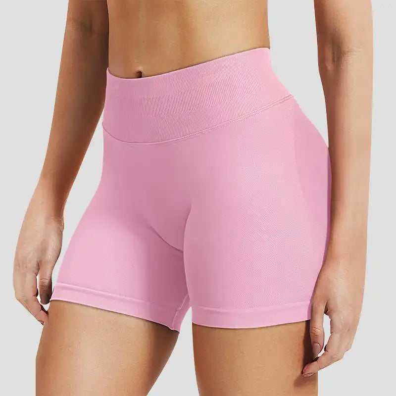Women's High-Waisted Seamless Running Shorts - Quick-Dry Yoga & Cycling