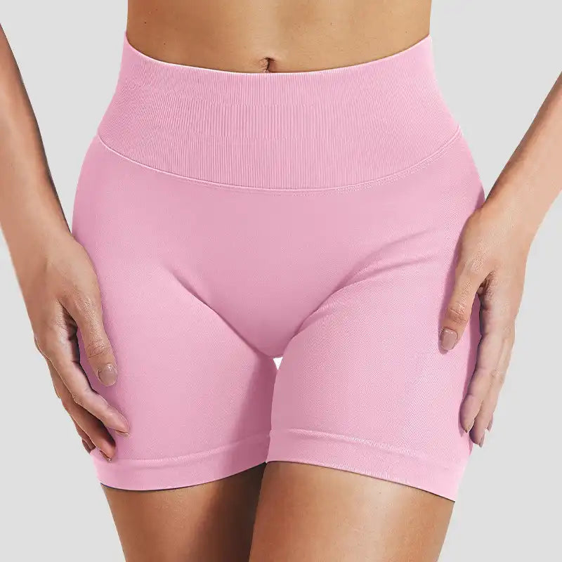 Women's High-Waisted Seamless Running Shorts - Quick-Dry Yoga & Cycling