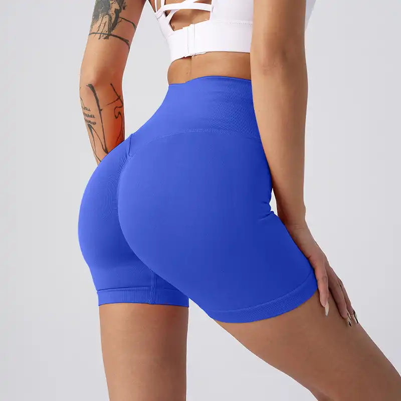 Women's High-Waisted Seamless Running Shorts - Quick-Dry Yoga & Cycling
