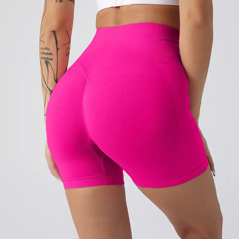 Women's High-Waisted Seamless Running Shorts - Quick-Dry Yoga & Cycling
