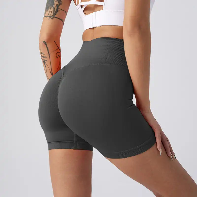 Women's High-Waisted Seamless Running Shorts - Quick-Dry Yoga & Cycling