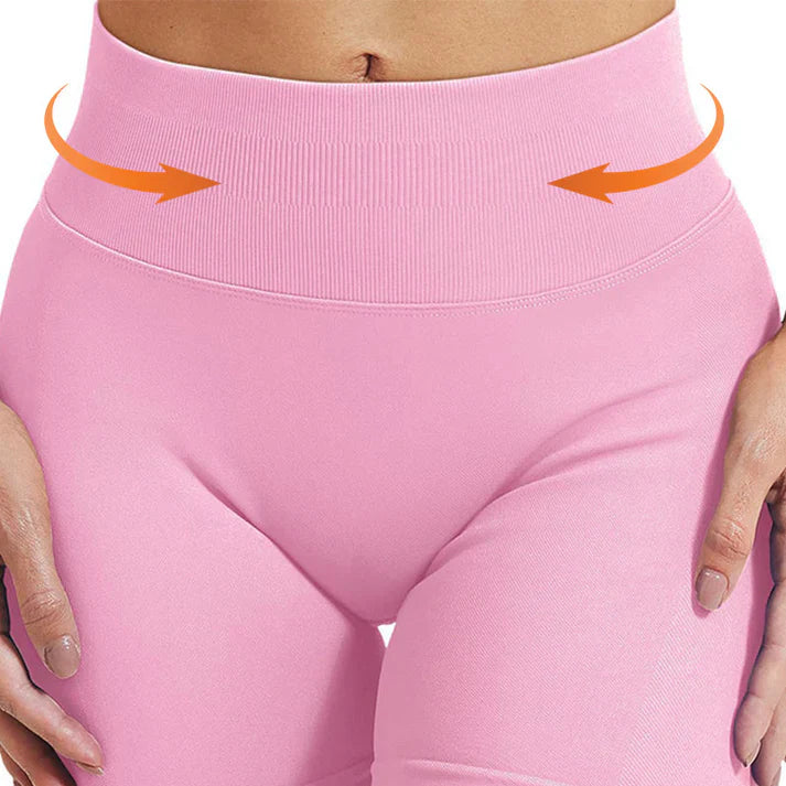 Women's High-Waisted Seamless Running Shorts - Quick-Dry Yoga & Cycling