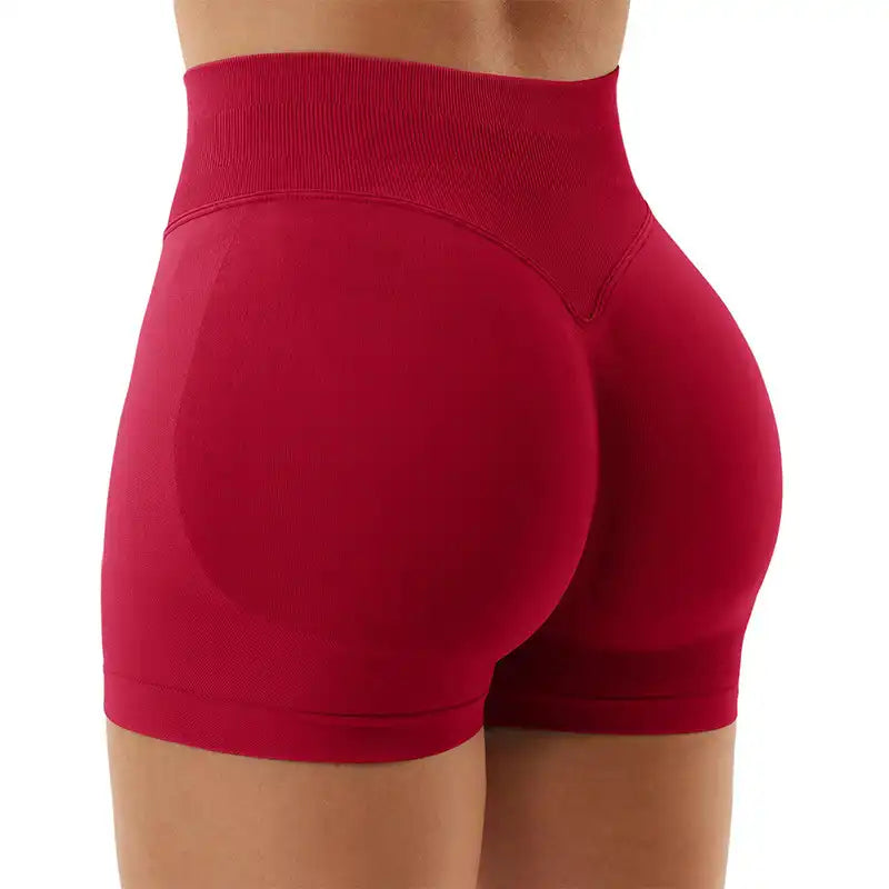 Women's High-Waisted Seamless Running Shorts - Quick-Dry Yoga & Cycling