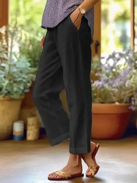 Women's High-Waisted Wide Leg Linen Pants(S-5XL)