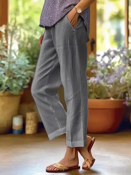 Women's High-Waisted Wide Leg Linen Pants(S-5XL)