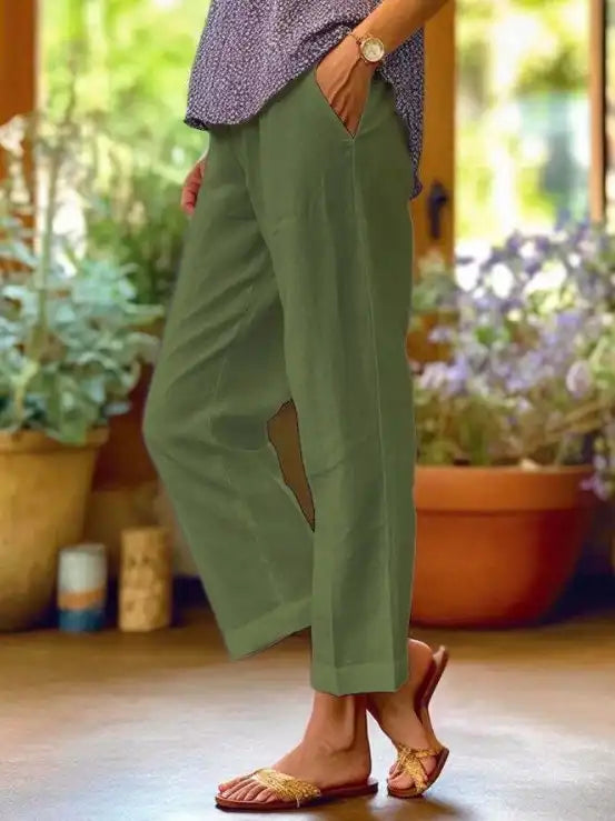 Women's High-Waisted Wide Leg Linen Pants(S-5XL)