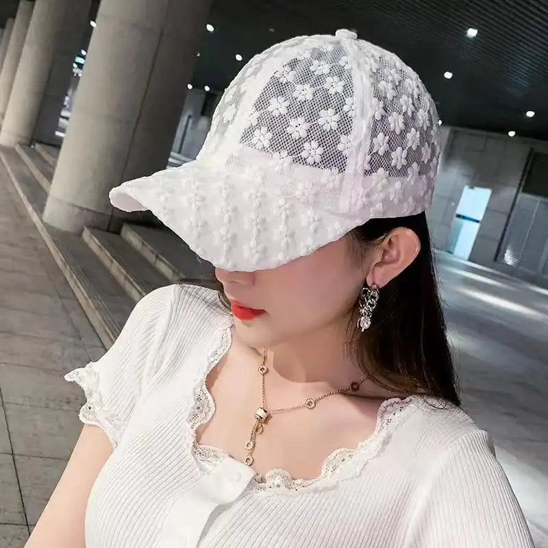 Women's Hollow Flower Baseball Cap Lace Sun Hat