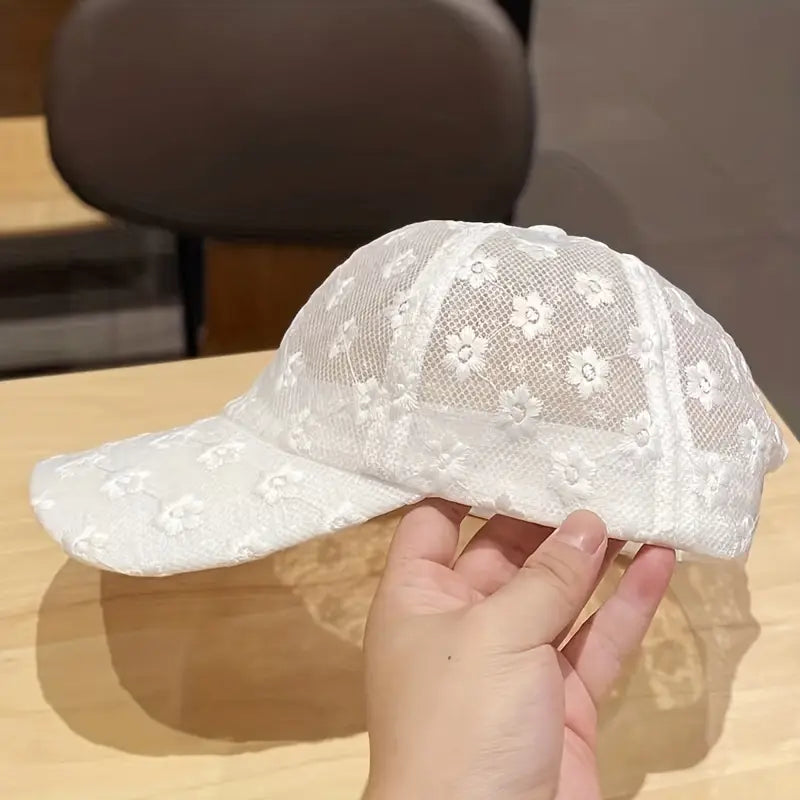 Women's Hollow Flower Baseball Cap Lace Sun Hat