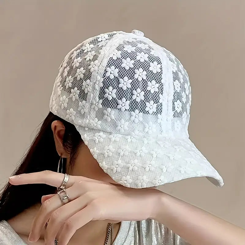 Women's Hollow Flower Baseball Cap Lace Sun Hat