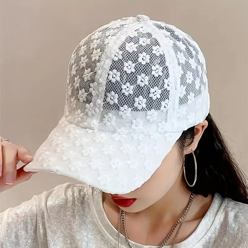 Women's Hollow Flower Baseball Cap Lace Sun Hat