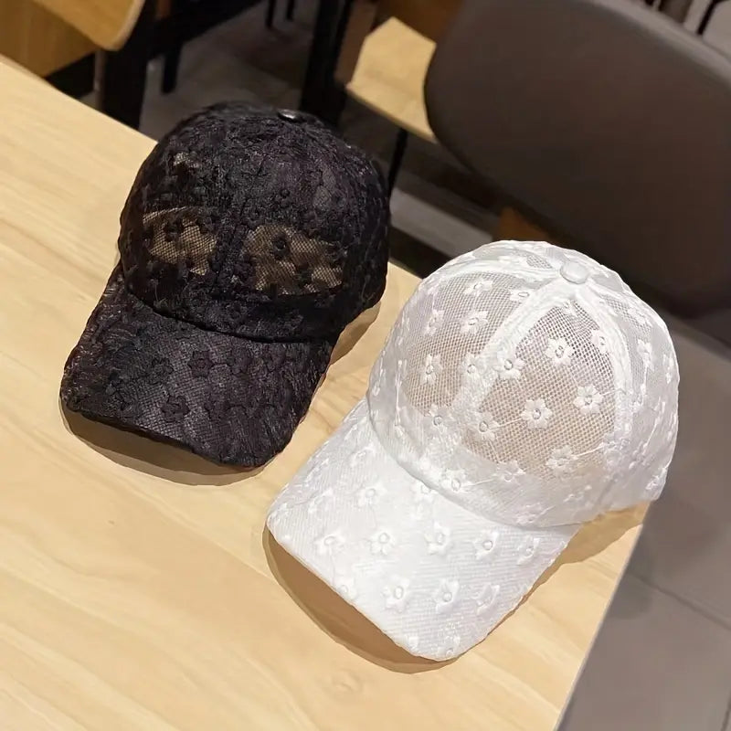 Women's Hollow Flower Baseball Cap Lace Sun Hat