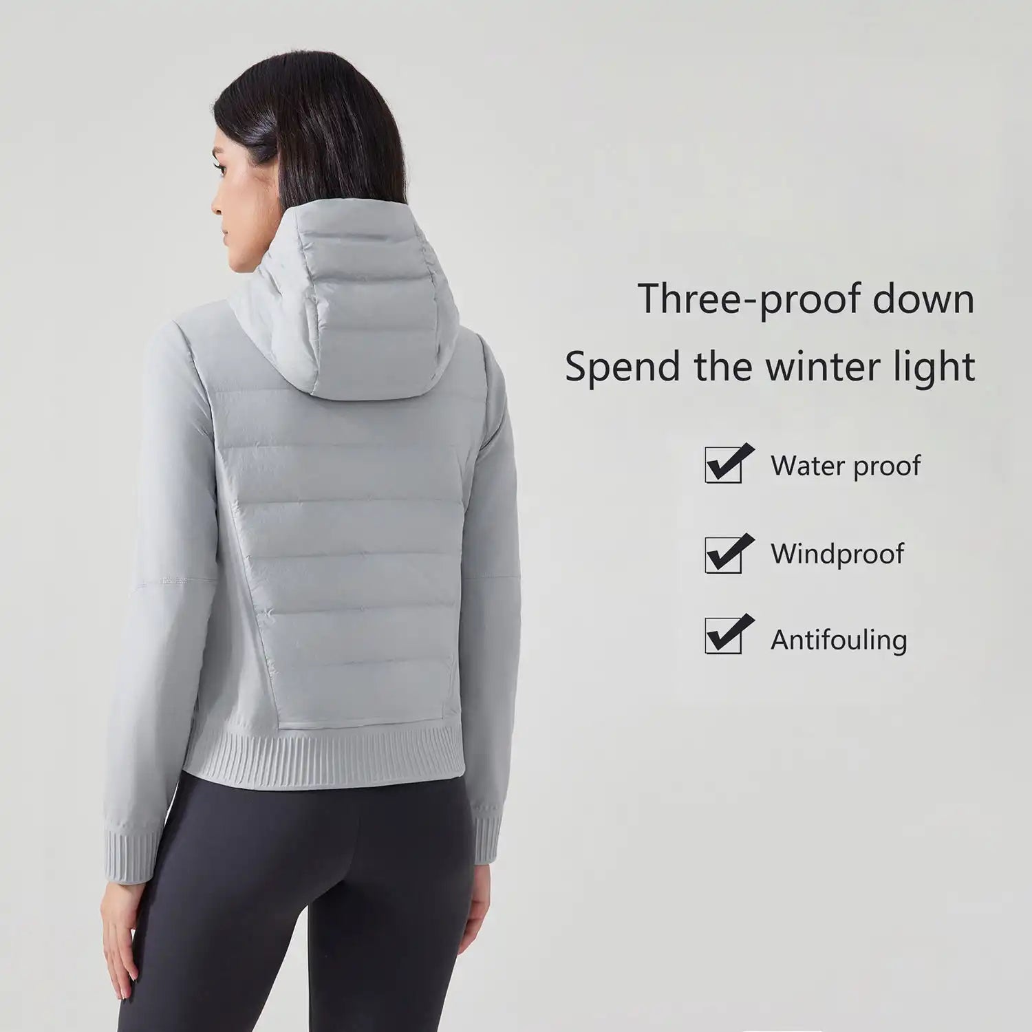 Women's Lightweight Down Jacket, Hooded Short Puffer Coat for Fall Winter Outdoor Sports