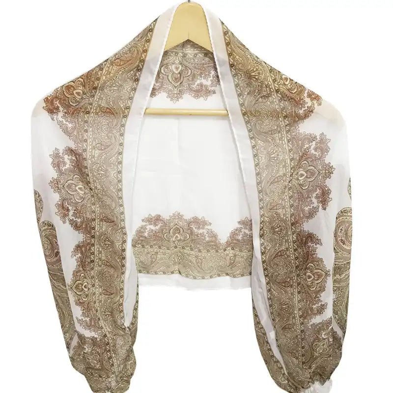 Women's Lightweight UV Arm Sleeve Shawl - Printed Chiffon Sun Protection for Summer Outdoor