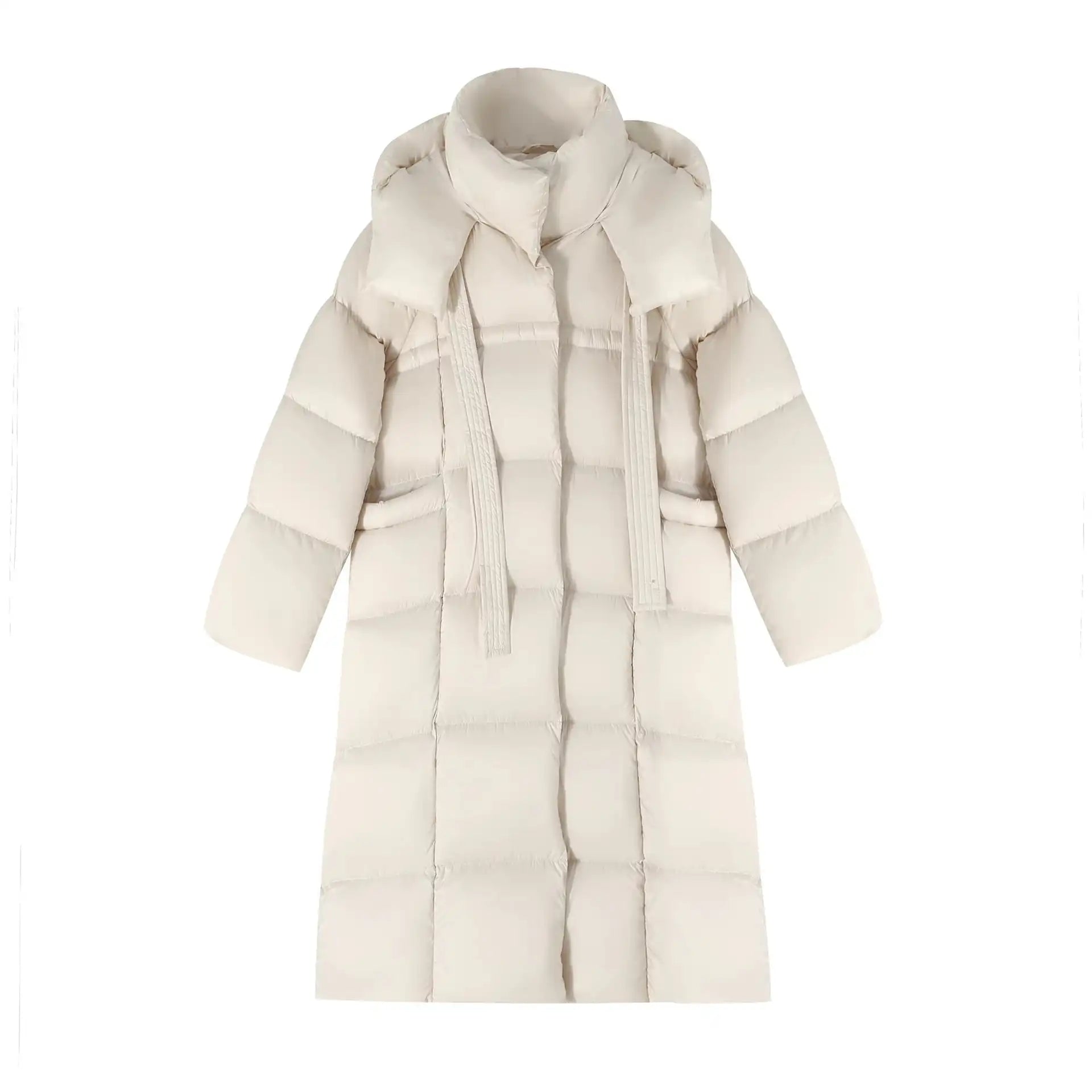 Women's Luxury Extra-Long Cocoon Down Coat - 2025 Winter Thermal Puffer Jacket Fashionable Casual Knee-Length Parka