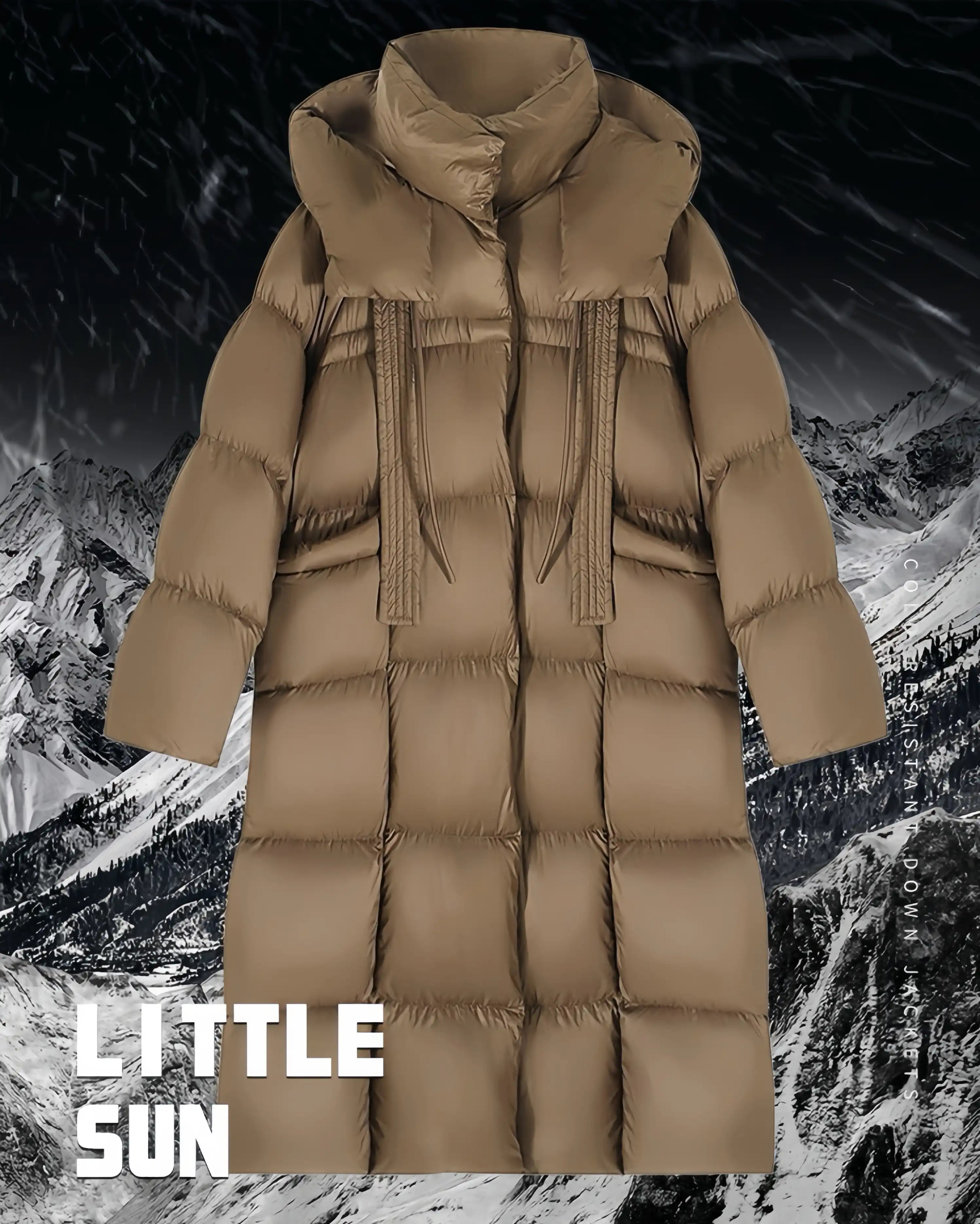 Women's Luxury Extra-Long Cocoon Down Coat - 2025 Winter Thermal Puffer Jacket Fashionable Casual Knee-Length Parka