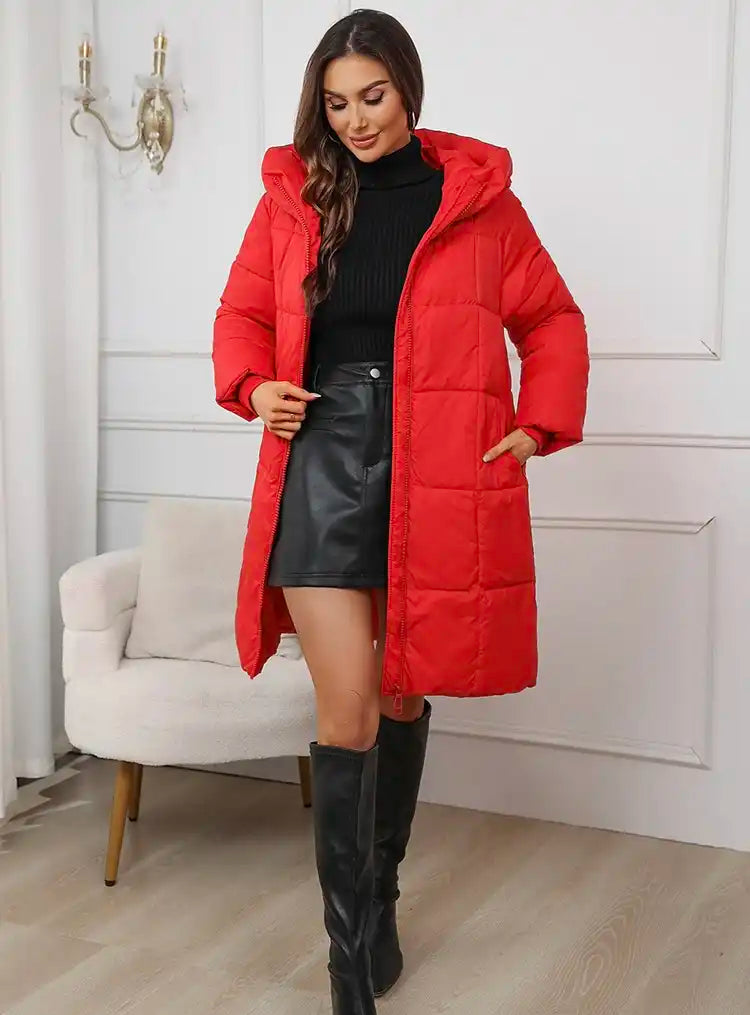 Women's Luxury Thermal Long Down Coat with Hood | Winter 2025