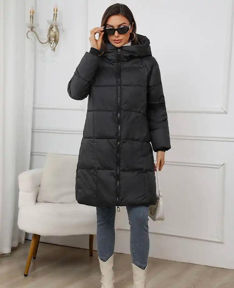 Women's Luxury Thermal Long Down Coat with Hood | Winter 2025