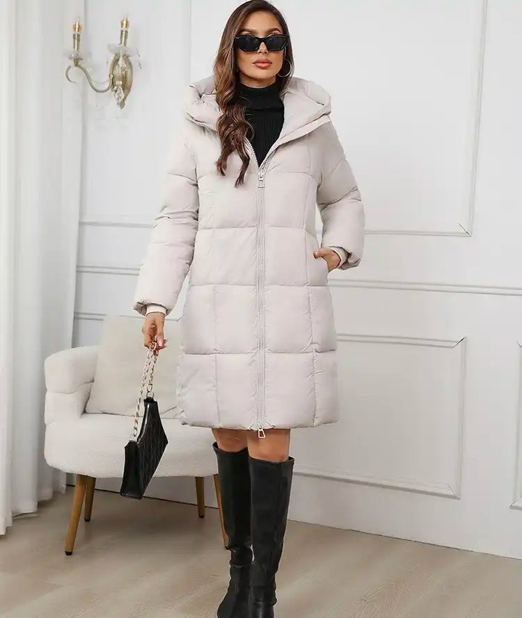 Women's Luxury Thermal Long Down Coat with Hood | Winter 2025
