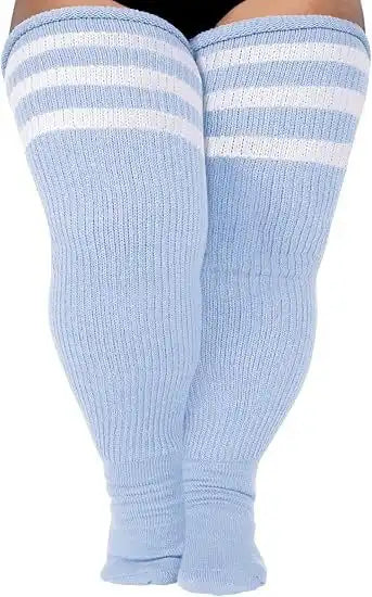 Women's Plus Size Thigh High Socks - Extra Long Wide Fit, Soft Cotton