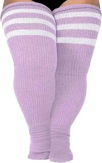 Women's Plus Size Thigh High Socks - Extra Long Wide Fit, Soft Cotton