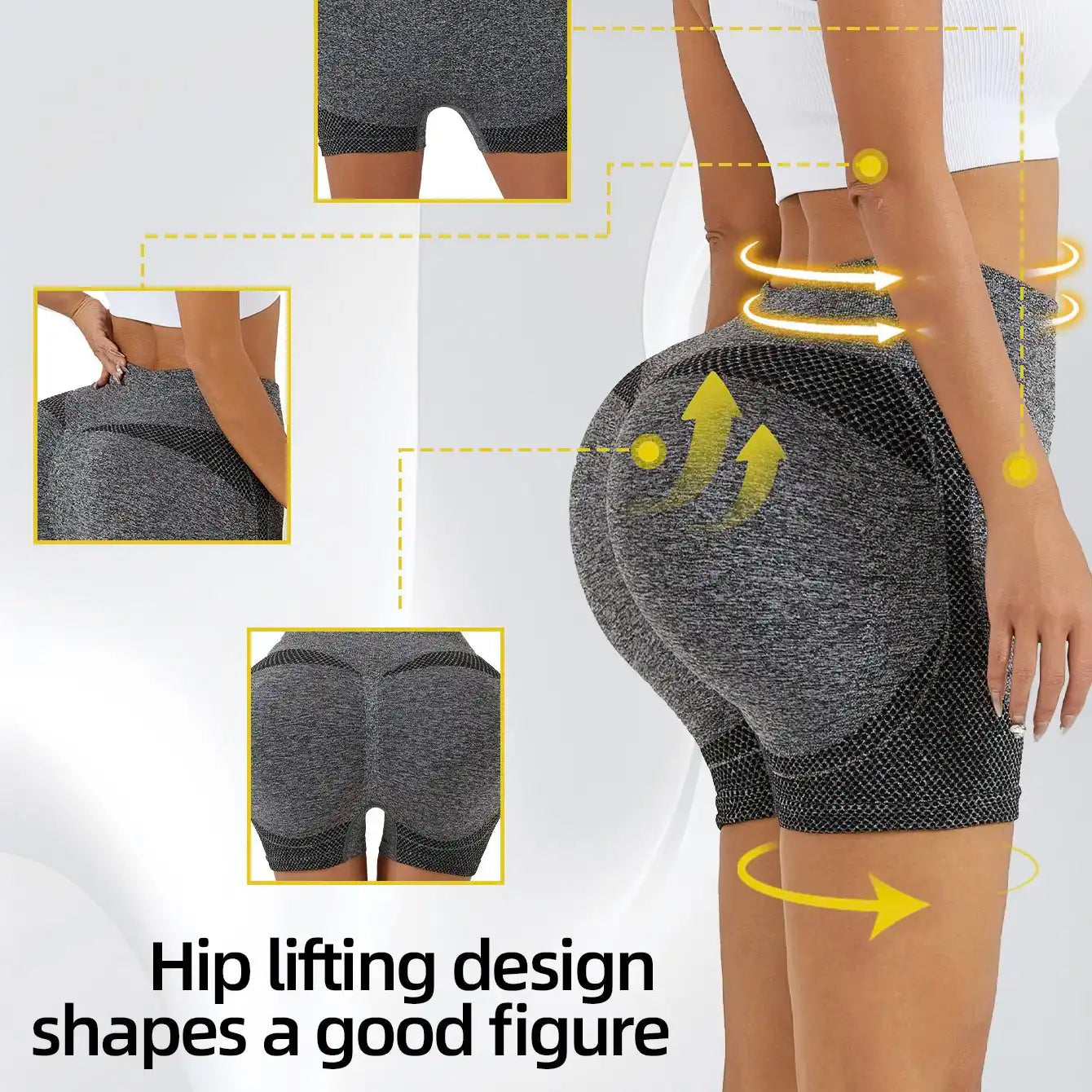Women's Seamless Butt Lifting Fitness Shorts for Yoga & Gym