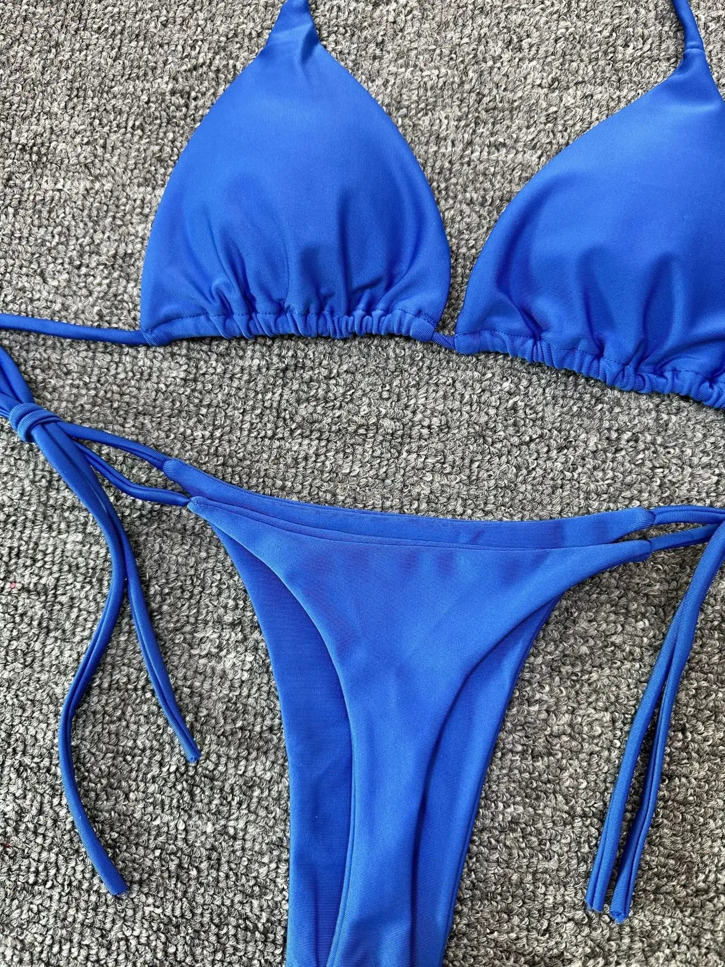 Women's Tie-Side High-Waisted Solid Bikini Swimsuit