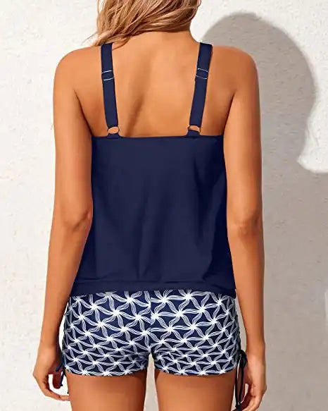 Women's Tummy Control Tankini Swimsuit - Comfort Fit Two-Piece