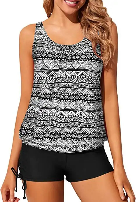 Women's Tummy Control Tankini Swimsuit - Comfort Fit Two-Piece