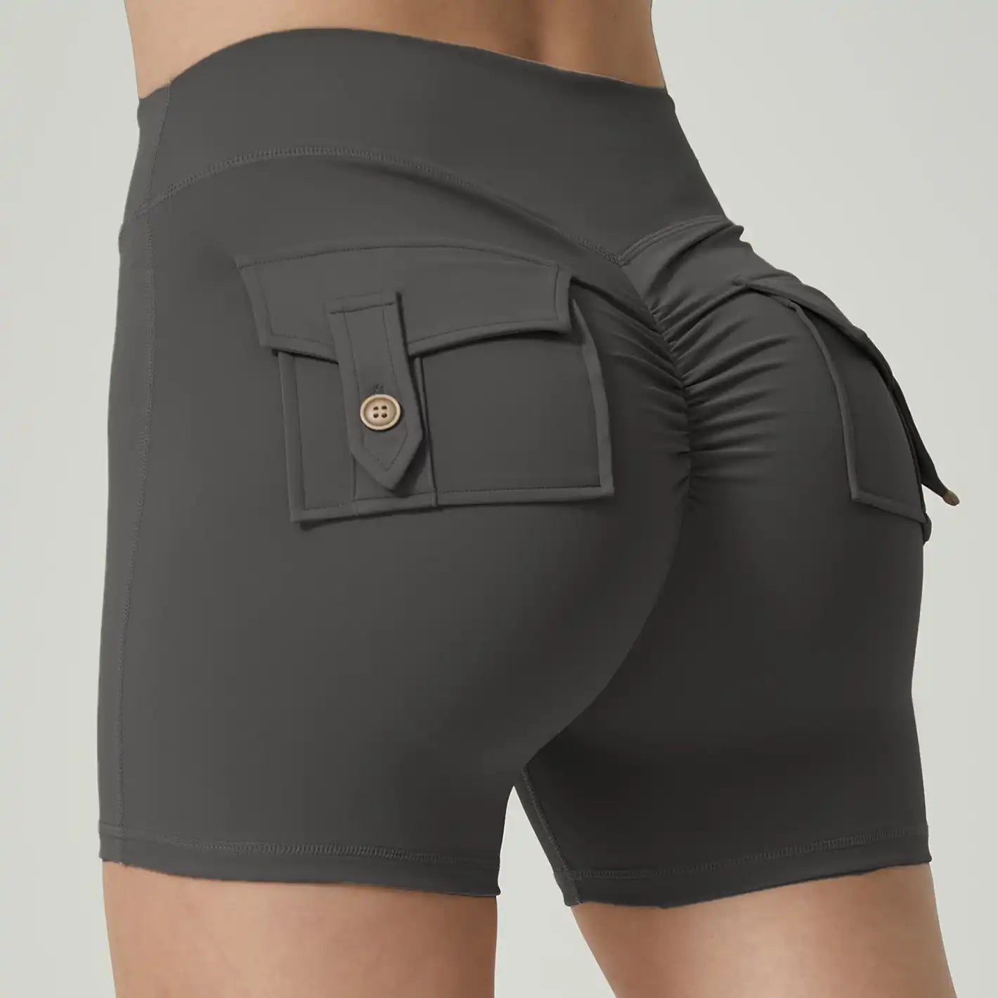 Women’s V-Back Running Shorts – Quick Dry, Butt Lifting Cargo Shorts