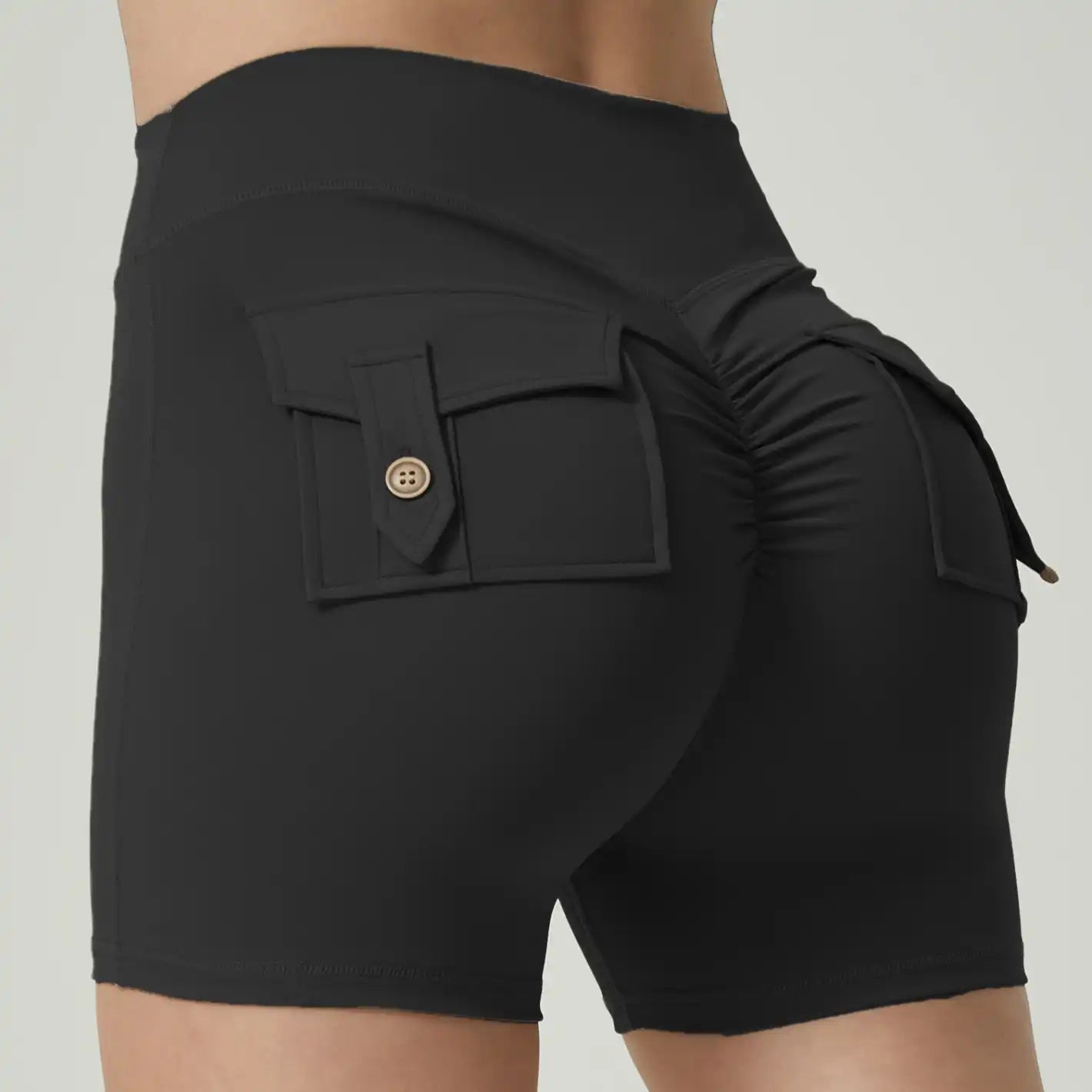 Women’s V-Back Running Shorts – Quick Dry, Butt Lifting Cargo Shorts