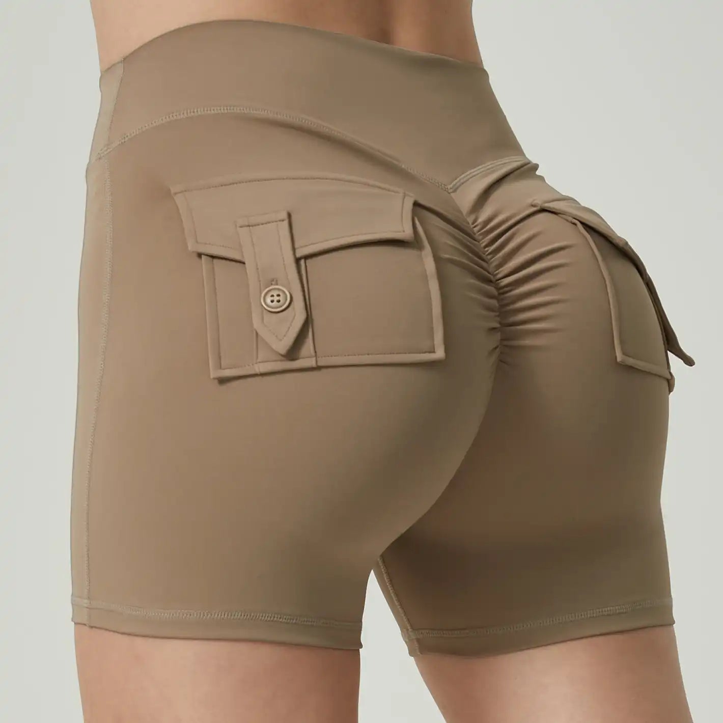 Women’s V-Back Running Shorts – Quick Dry, Butt Lifting Cargo Shorts