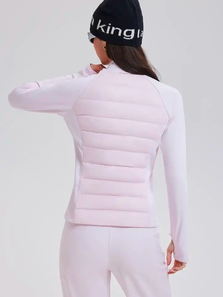 Women's Waterproof Down Jacket - 95% Goose Fill, Slim Fit for Outdoor Running & Gym