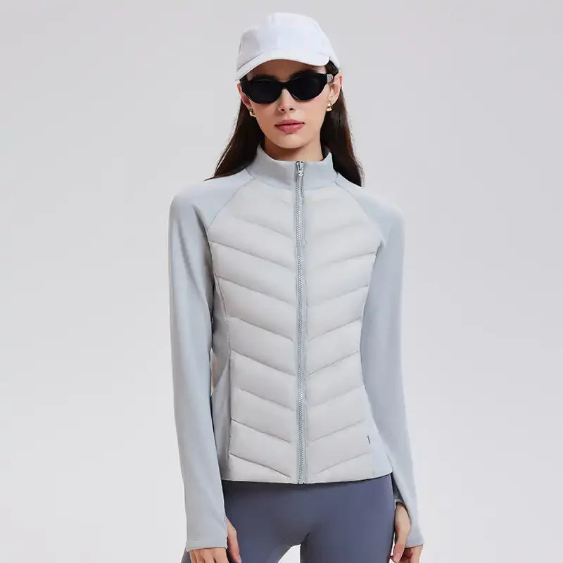 Women's Waterproof Down Jacket - 95% Goose Fill, Slim Fit for Outdoor Running & Gym