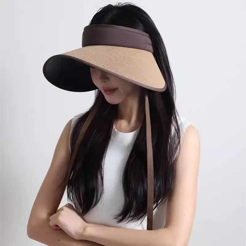 Women's Wide Brim Sun Protection Hat with Shawl
