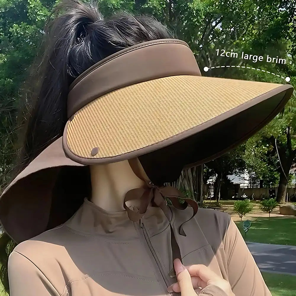 Women's Wide Brim Sun Protection Hat with Shawl