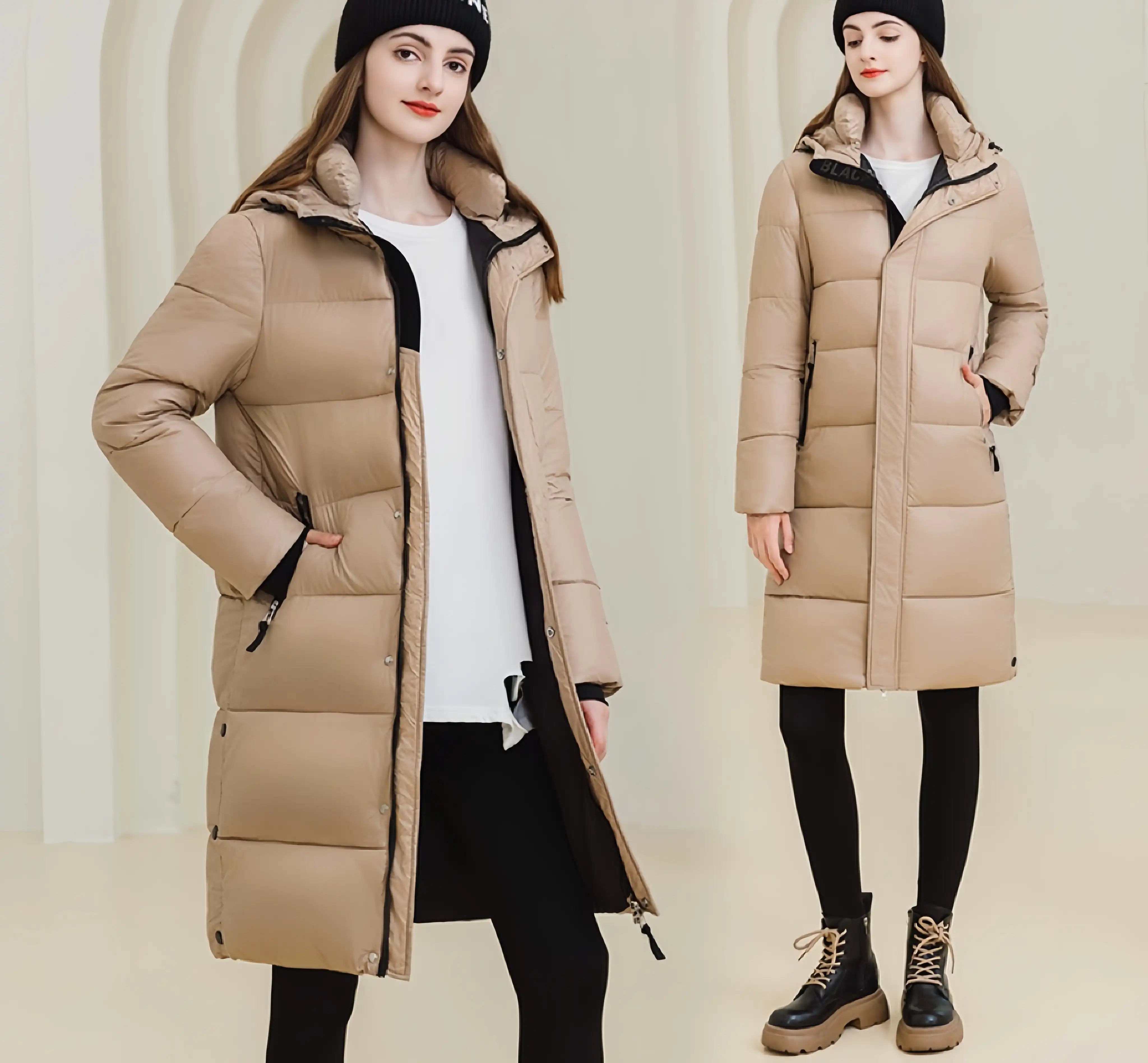 Women's Winter Hooded Coat with Pockets - Warm Stylish Outerwear