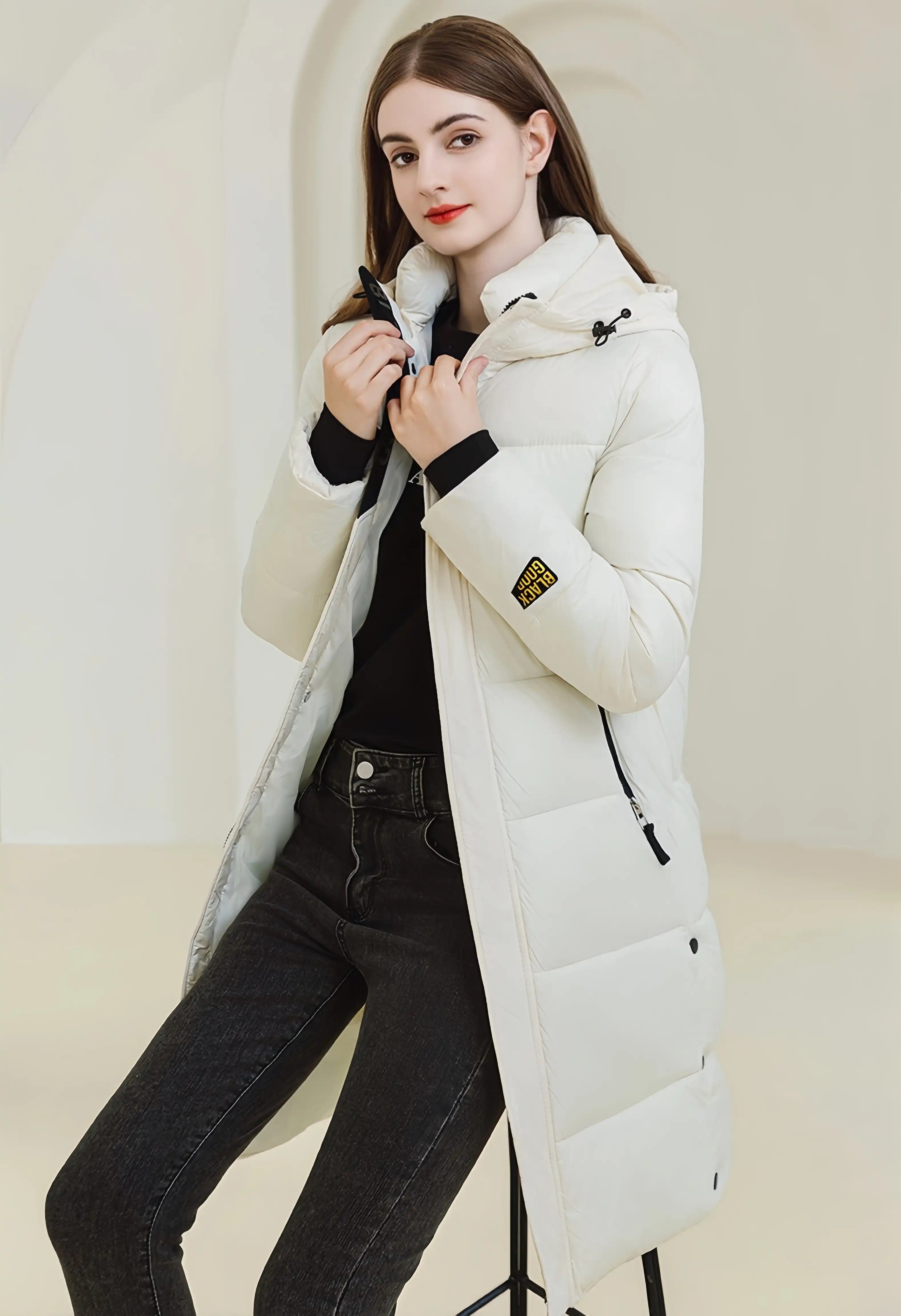Women's Winter Hooded Coat with Pockets - Warm Stylish Outerwear